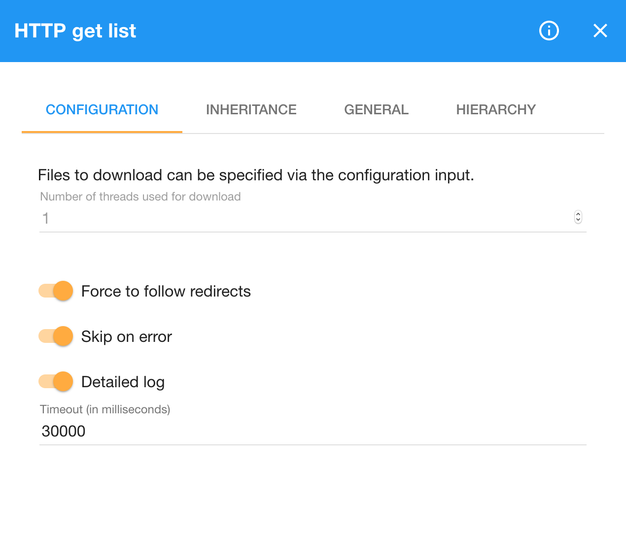 Configuration of HTTP GET list